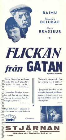 Flickan från gatan 1939 poster Raimu Jacqueline Delubac Pierre Brasseur Jeff Musso