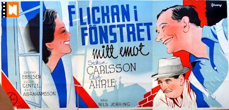 Flickan i fönstret mittemot 1942 movie poster Sickan Carlsson Elof Ahrle Eric Abrahamsson