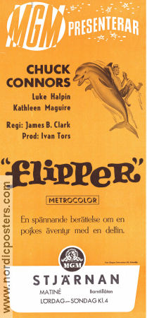 Flipper 1963 poster Chuck Connors Luke Halpin Connie Scott James B Clark Fiskar och hajar