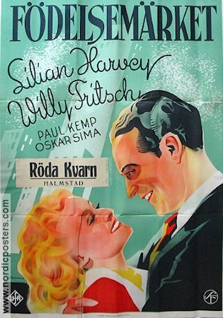 Glückskinder 1936 movie poster Lilian Harvey Willy Fritsch Eric Rohman art