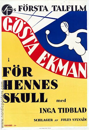 För hennes skull 1930 movie poster Gösta Ekman Inga Tidblad Paul Merzbach