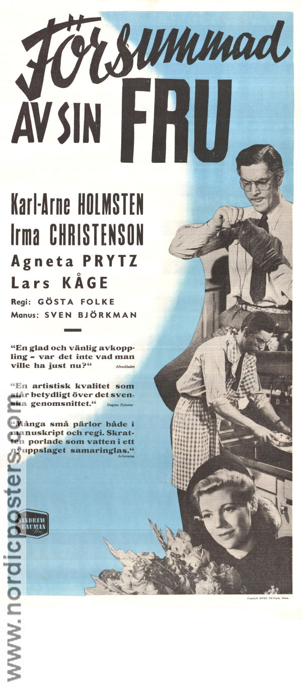 Försummad av sin fru 1947 poster Karl-Arne Holmsten Gösta Folke