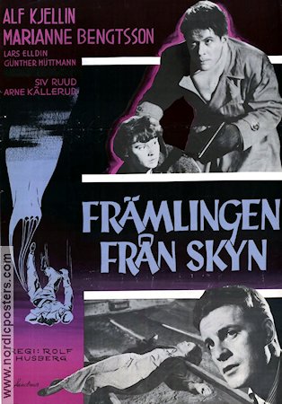 Främlingen från skyn 1956 poster Alf Kjellin Rolf Husberg