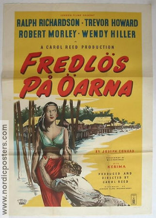 Outcast of the Islands 1951 movie poster Ralph Richardson Trevor Howard Kerima Carol Reed