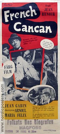 French Can-Can 1955 movie poster Jean Gabin Francoise Arnoul Jean Renoir Dance