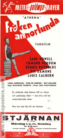 Fröken annorlunda 1954 poster Jane Powell Debbie Reynolds Virginia Gibson Richard Thorpe Musikaler