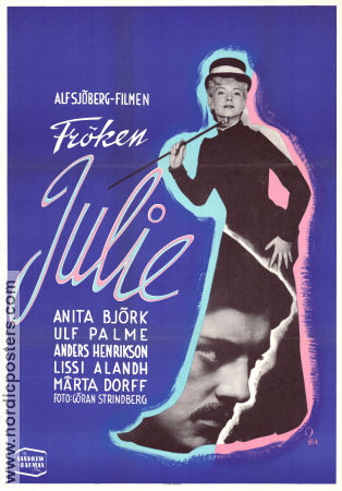 Miss Julie 1951 poster Anita Björk Alf Sjöberg