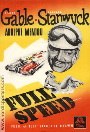 To Please a Lady 1950 movie poster Clark Gable Barbara Stanwyck Adolphe Menjou Clarence Brown Cars and racing