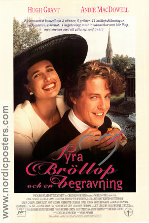 Four Weddings and a Funeral 1993 poster Hugh Grant Mike Newell