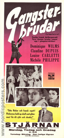 Gangsterbrudar 1955 poster Dominique Wilms Claudine Dupuis Louise Carletti Raoul André