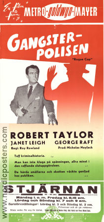 Gangsterpolisen 1954 poster Robert Taylor Janet Leigh George Raft Roy Rowland Poliser Film Noir