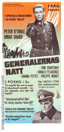 The Night of the Generals 1967 movie poster Peter O´Toole Omar Sharif Tom Courtenay Anatole Litvak Find more: nazi War