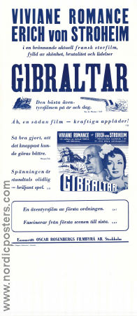 Gibraltar 1939 movie poster Erich von Stroheim Viviane Romance Roger Duchesne Abel Jacquin Fyodor Otsep