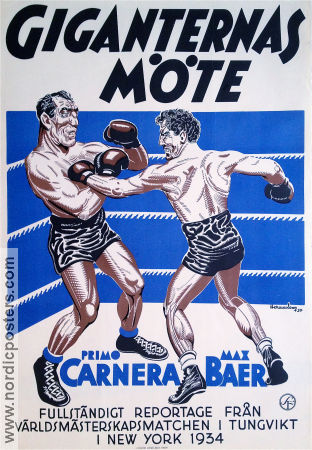 Giganternas möte 1934 poster Primo Carnera Max Baer Arthur Donovan Boxning Dokumentärer