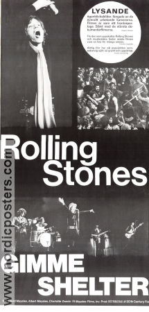 Gimme Shelter 1970 movie poster Rolling Stones David Maysles Rock and pop Documentaries
