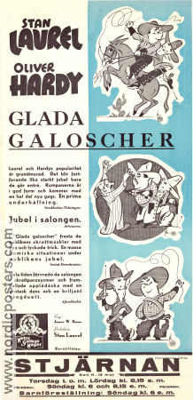 Glada galoscher 1937 poster Laurel and Hardy Helan och Halvan Stan Laurel Oliver Hardy Sharon Lynn James W Horne