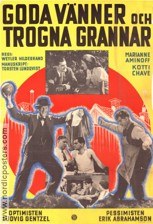 Goda vänner och trogna grannar 1938 movie poster Eric Abrahamsson Ludde Gentzel Ludde Gentzel Kotti Chave Marianne Aminoff