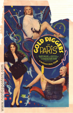 Gold Diggers in Paris 1938 poster Rudy Vallee Rosemary Lane Hugh Herbert Ray Enright Musikaler
