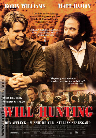 Good Will Hunting 1997 movie poster Robin Williams Matt Damon Ben Affleck Stellan Skarsgård Gus Van Sant School