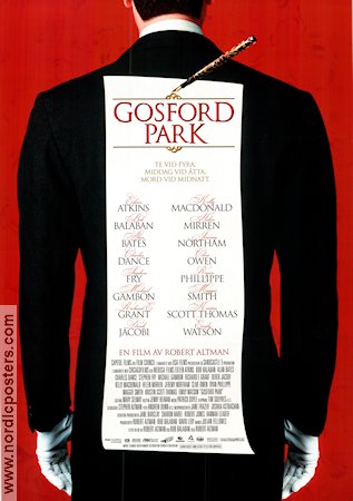 Gosford Park 2002 movie poster Maggie Smith Ryan Phillippe Robert Altman