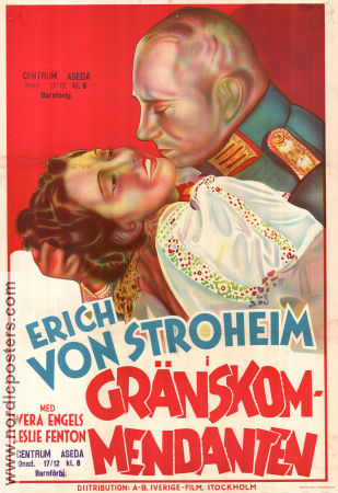 Gränskommendanten 1934 poster Erich von Stroheim Wera Engels Leslie Fenton Frank R Strayer