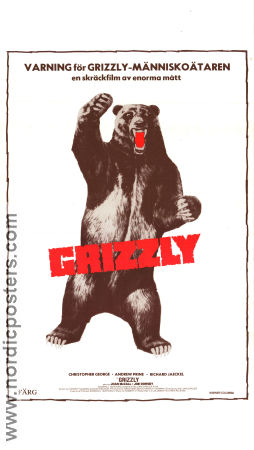 Grizzly 1976 movie poster Christopher George Andrew Prine Richard Jaeckel William Girdler