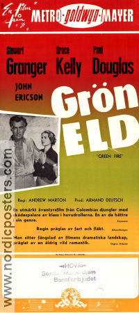 Green Fire 1955 movie poster Grace Kelly Stewart Granger Andrew Marton