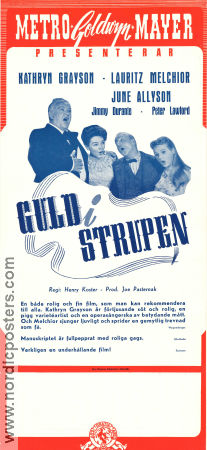 Guld i strupen 1946 poster Kathryn Grayson June Allyson Lauritz Melchior Henry Koster Musikaler