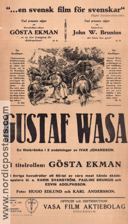 Gustaf Wasa 1928 poster Gösta Ekman John W Brunius