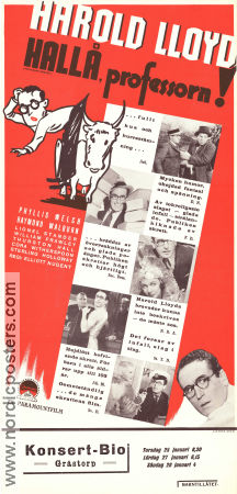 Hallå professorn 1938 poster Harold Lloyd Phyllis Welch William Frawley Elliott Nugent