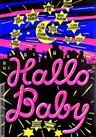 Hallo Baby 1975 movie poster Marie-Louise DeGeer Johan Bergenstråhle Artistic posters