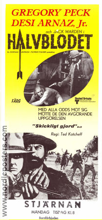 Halvblodet 1974 poster Gregory Peck Desi Arnaz Jr Jack Warden Ted Kotcheff