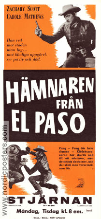 Hämnaren från El Paso 1955 poster Zachary Scott Carole Mathews Barton MacLane Frank McDonald