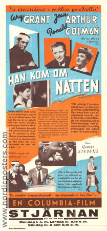 Han kom om natten 1942 poster Cary Grant Jean Arthur Ronald Colman George Stevens