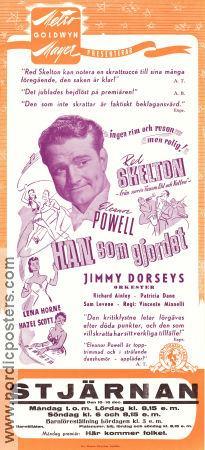 Han som gjordet 1943 poster Red Skelton Eleanor Powell Richard Ainley Vincente Minnelli Musikaler