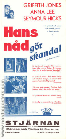 Hans nåd gör skandal 1939 poster Griffith Jones Anna Lee Seymour Hicks Robert Stevenson