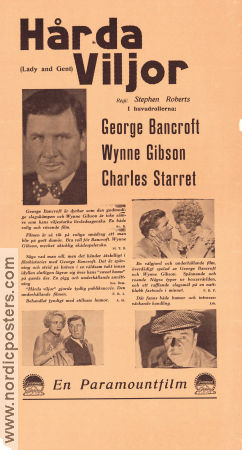 Hårda viljor 1932 poster George Bancroft Wynne Gibson Charles Starrett Stephen Roberts