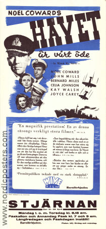 Havet är vårt öde 1942 poster John Mills Bernard Miles Celia Johnson Noel Coward Krig Skepp och båtar