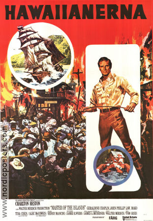 The Hawaiians 1970 movie poster Charlton Heston Tina Chen Geraldine Chaplin Tom Gries Ships and navy