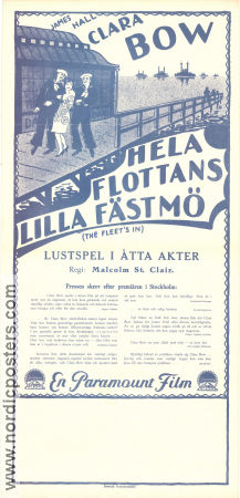 Hela flottans lilla fästmö 1928 poster Clara Bow James Hall Jack Oakie Malcolm St Clair