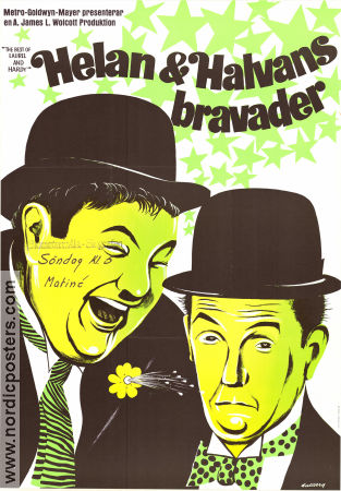 Helan och Halvans bravader 1968 poster Stan Laurel Oliver Hardy Helan och Halvan