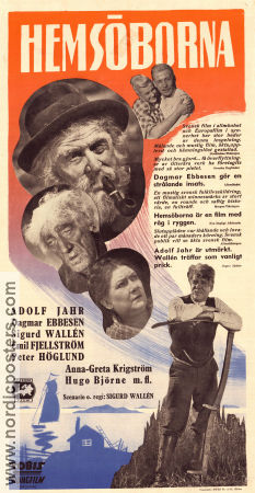 Hemsöborna 1944 movie poster Adolf Jahr Dagmar Ebbesen Emil Fjellström Sigurd Wallén Writer: August Strindberg Skärgård