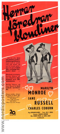 Gentlemen Prefer Blondes 1953 movie poster Marilyn Monroe Jane Russell Charles Coburn Howard Hawks Romance Musicals