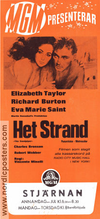 Het strand 1965 poster Richard Burton Elizabeth Taylor Eva Marie Saint Vincente Minnelli Strand