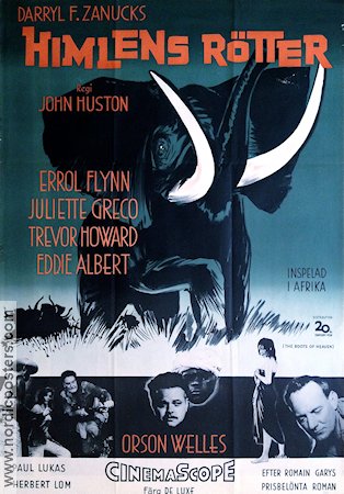 The Roots of Heaven 1959 movie poster Errol Flynn Juliette Greco Trevor Howard John Huston