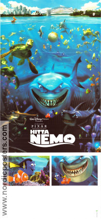 Finding Nemo 2003 movie poster Albert Brooks Andrew Stanton Production: Pixar Animation Fish and shark
