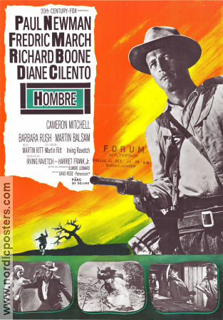 Hombre 1967 movie poster Paul Newman Fredric March Richard Boone Martin Ritt Guns weapons