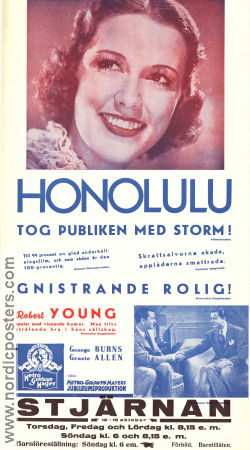 Honolulu 1939 poster Eleanor Powell Robert Young George Burns Edward Buzzell Musikaler