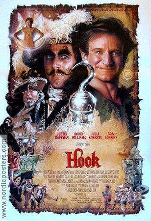 Hook 1991 poster Robin Williams Julia Roberts Dustin Hoffman Steven Spielberg Affischkonstnär: Drew Struzan