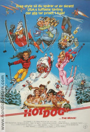 Hot Dog the Movie 1983 movie poster David Naughton Mountains Winter sports